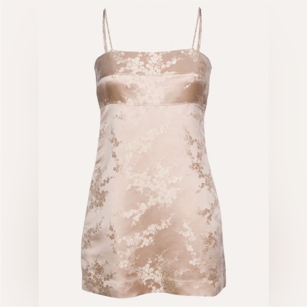 Realisation Par Beige Floral Mini Dress